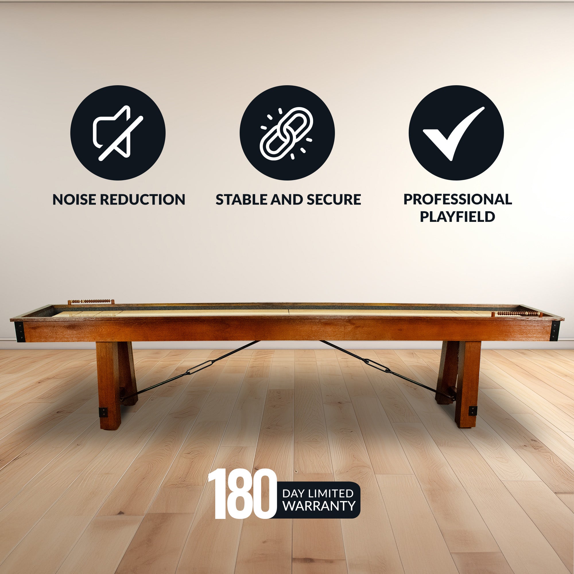Cheyenne 12-ft Shuffleboard Table - Rustic Oak Finish - image 5