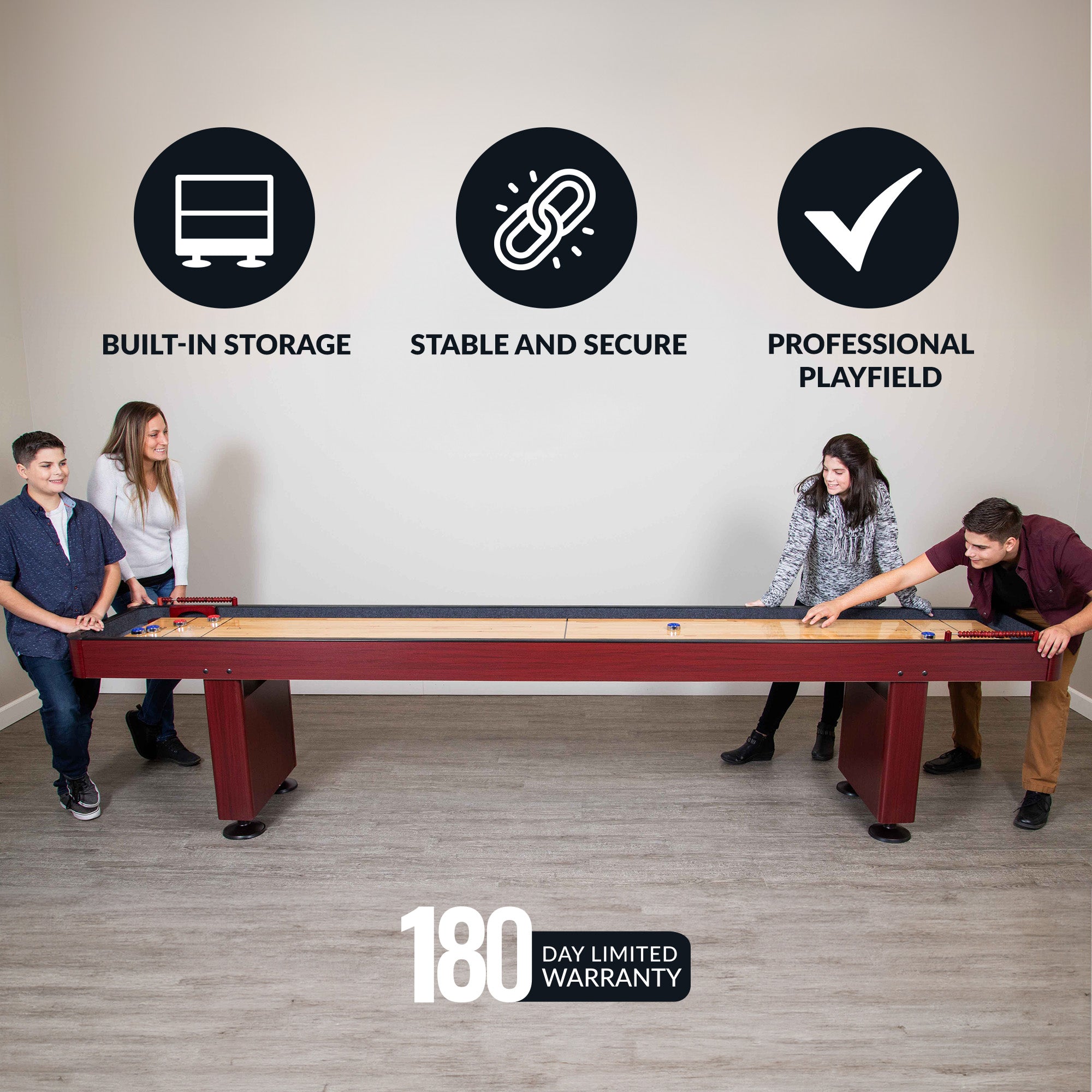 Challenger 12-ft Shuffleboard Table - Dk Cherry Finish - image 4